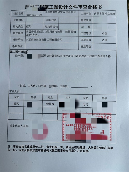 銀川消防審圖合格報(bào)告書(shū)|津都華麗設(shè)計(jì)